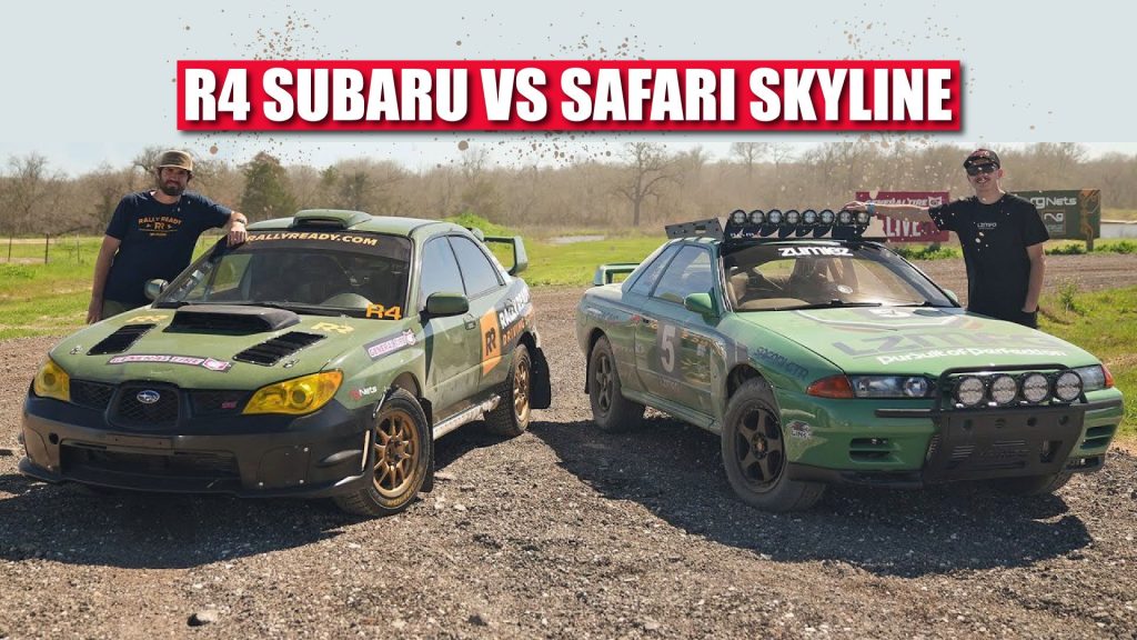 R4 Rally Subaru and Safari Nissan Skyline GTR Go Head-to-Head on Dirt Course